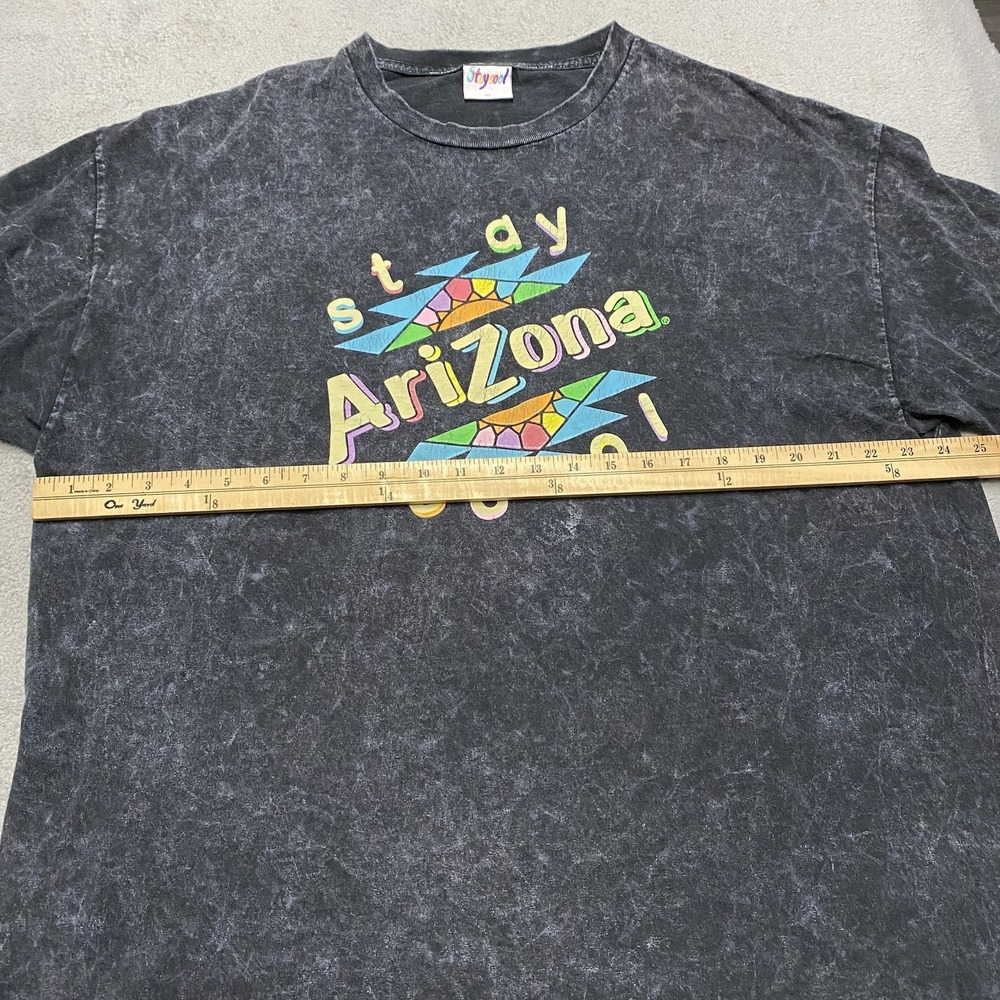 Stay Cool Arizona Tea Shirt Mens XL Acid Wash Black Retro Style Graphic - Picture 4 of 6